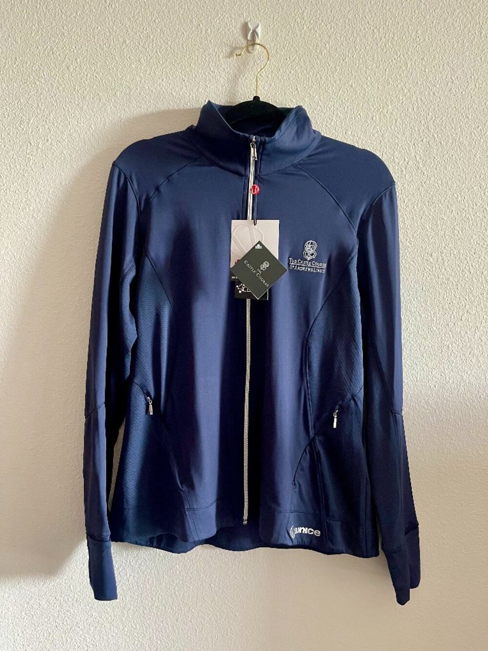 NWT Sunice The Castle Course St Andrews Links Golf Jacket Women’s Large L Navy